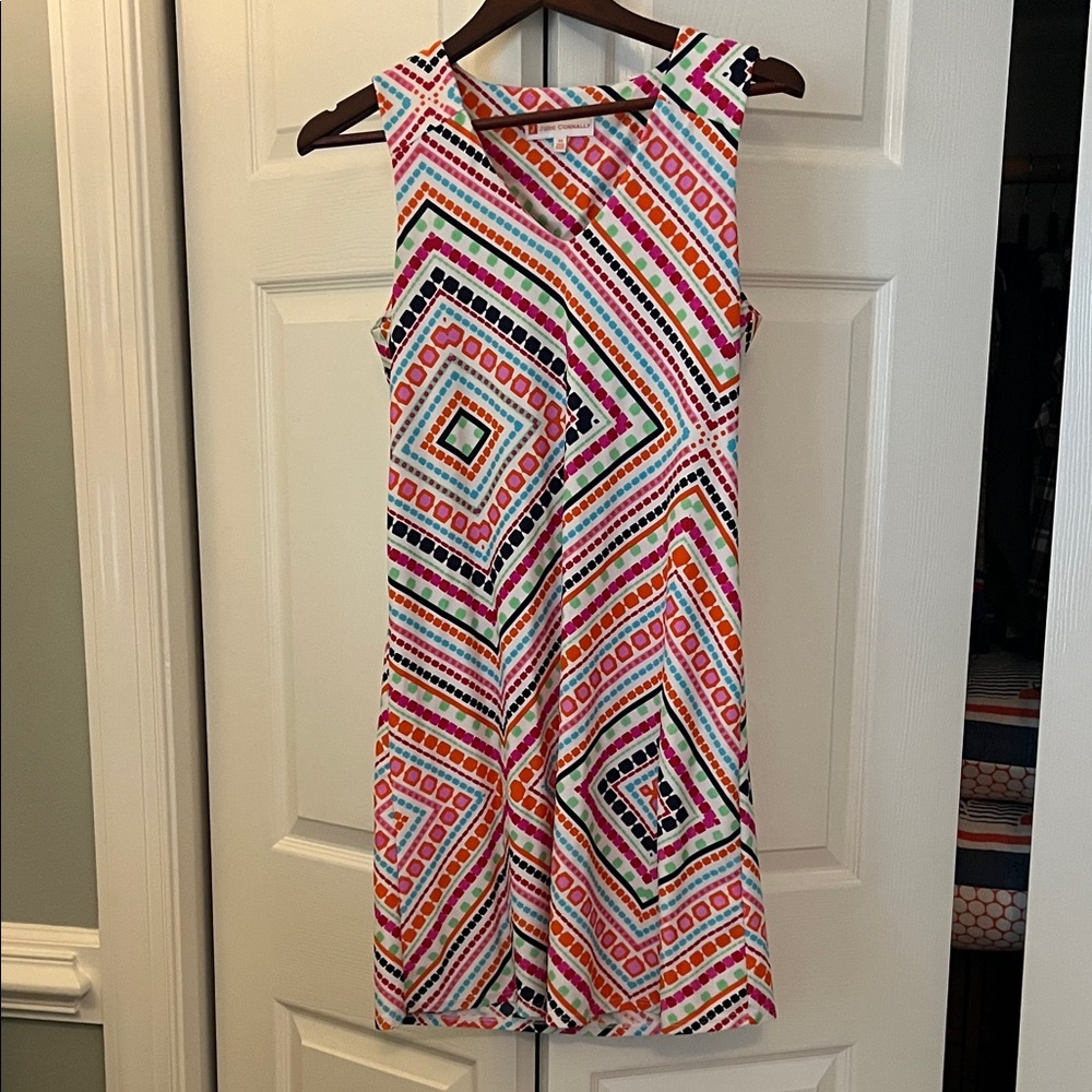 Jude Connally Geometric Multicolor Sleeveless Dress | Signature Stretch | XS